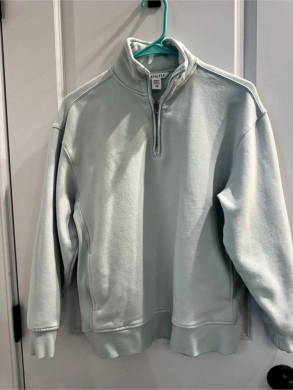 Athleta Quarter-Zip Pullover in Blue Size XXS Like New